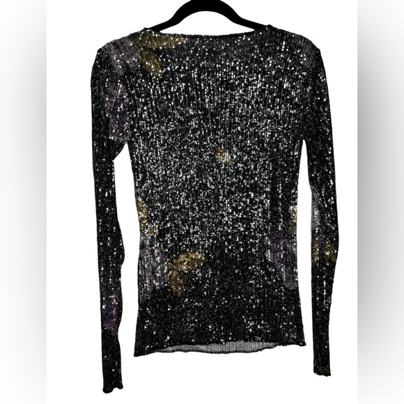 NEW Free People Gold Rush Sequin Top in Amethyst Combo Party Size XS - Picture 8 of 13